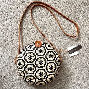 New BoHo genuine leather bamboo crossbody bag